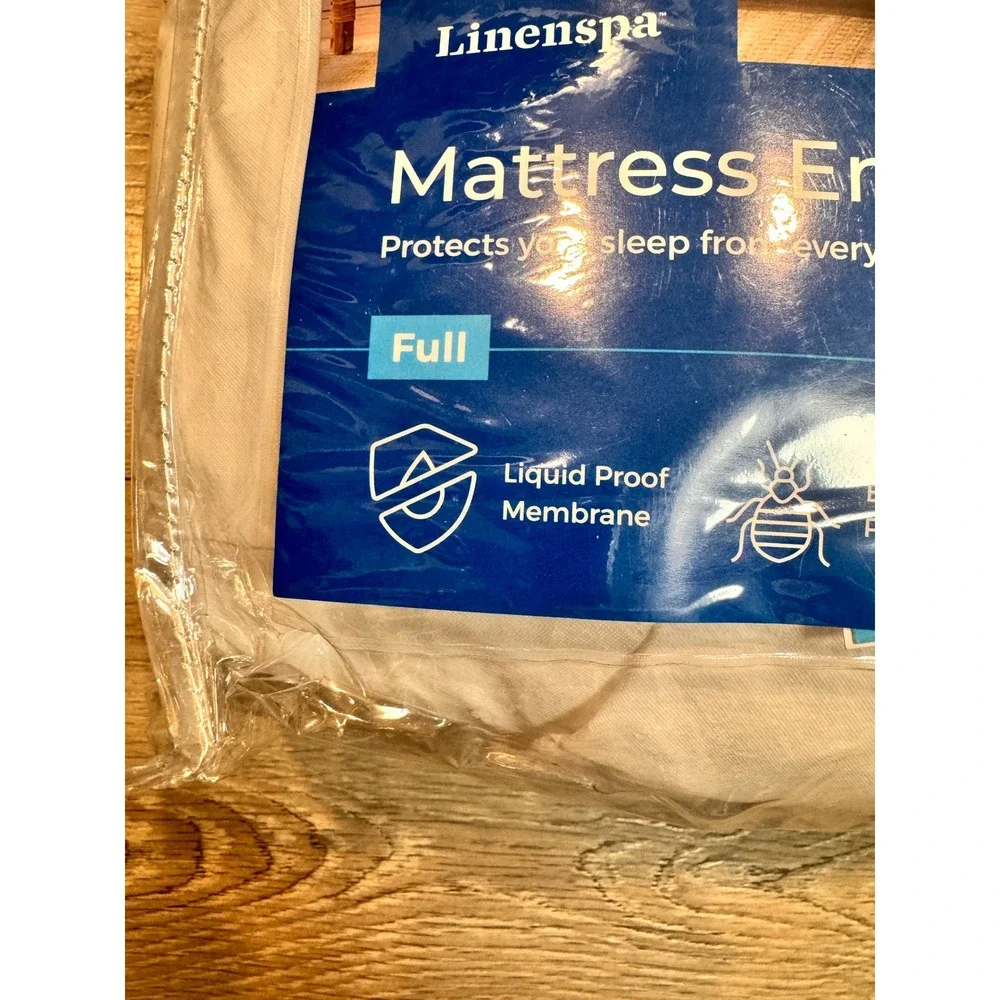 Linenspa Full Size Mattress‎ Encasement Waterproof Bed Bug Protection White